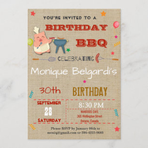 ANNIVERSAIRE BBQ PARTY INVITATION   TOUT ÂGE