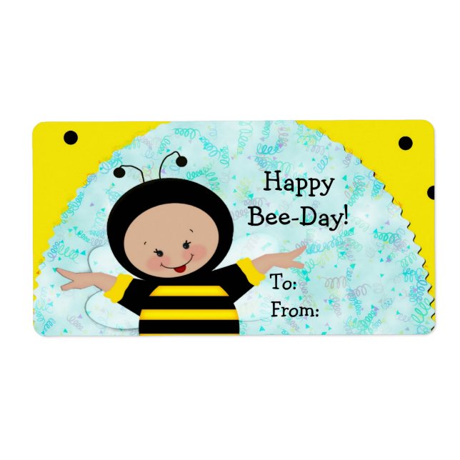 Anniversaire Bee Cadeaux Étiquettes (Devant)