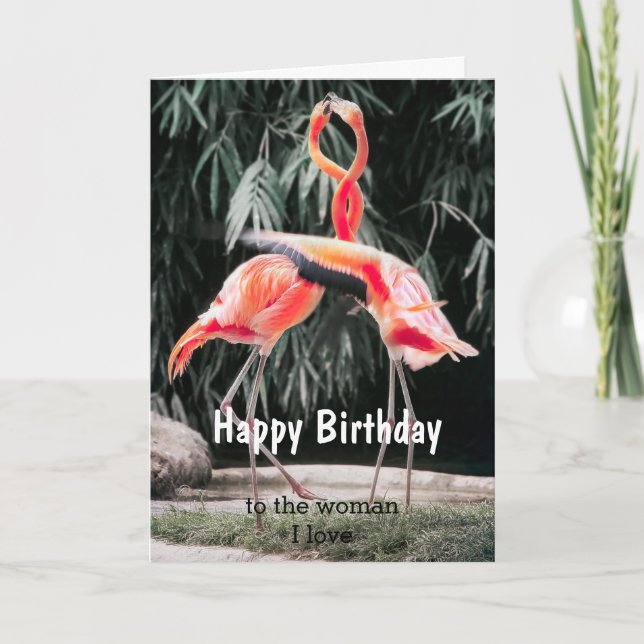 Anniversaire Bird Couple Femme I love Carte (Devant)