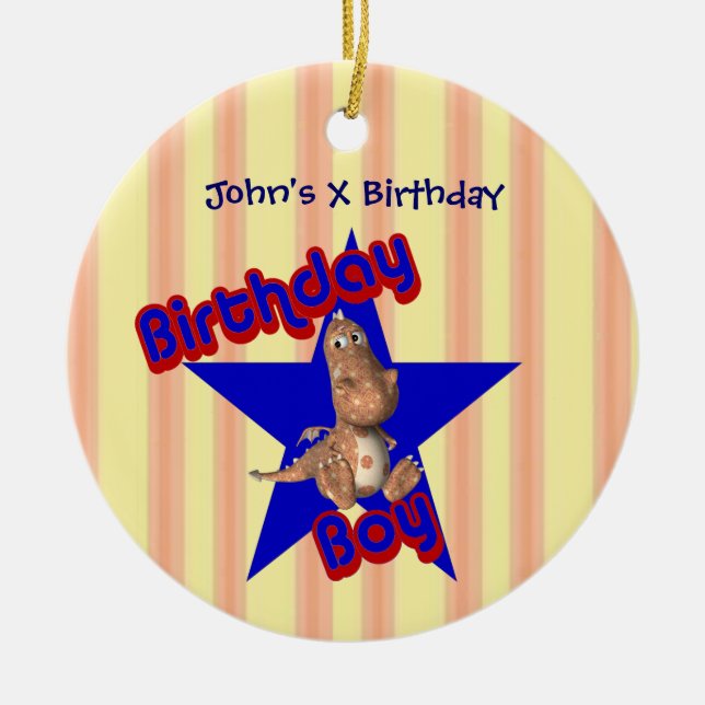 Anniversaire Boy Cute Dragon Ornement Personnalisa (Devant)