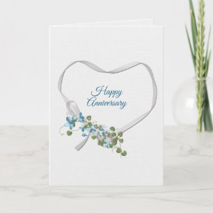 Anniversaire Careur de ruban avec carte de fleurs