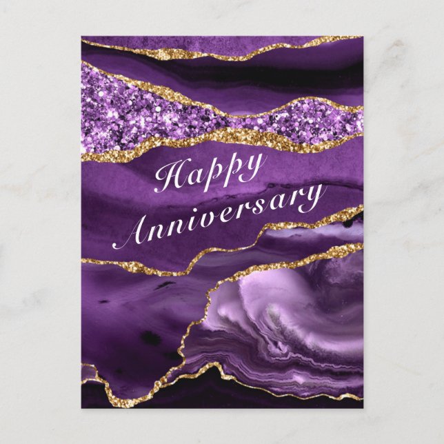 Anniversaire Carte Agate Violet violet Parties sci (Devant)