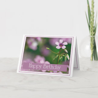 Anniversaire - carte de voeux rose d'oxalide