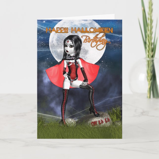 Anniversaire Carte d'Halloween - Oh La La Gothic V (Devant)