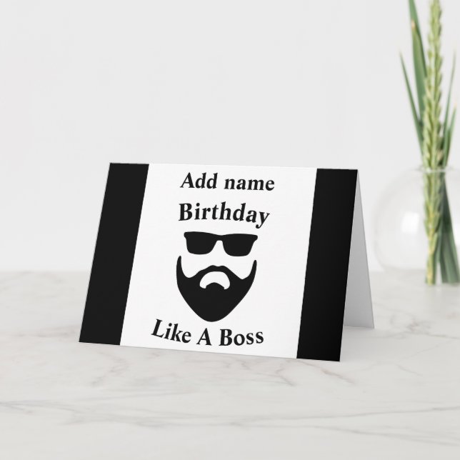 Anniversaire comme un patron de barbe carte d'anni (Devant)