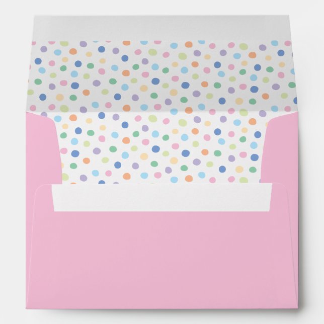 Anniversaire Confetti Enveloppe rose (Dos (Bas))
