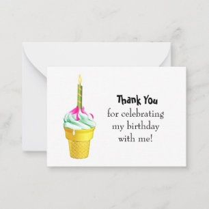 Anniversaire Crème de glace Merci Cartes