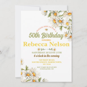 Anniversaire Daisy Invitation Fête N'Importe Quel 