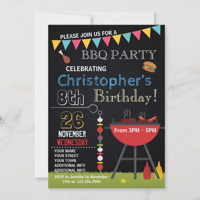 ANNIVERSAIRE DE BARBECUE INVITATION (Devant)