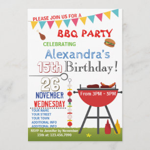 ANNIVERSAIRE DE BARBECUE INVITATION À SNUBODY
