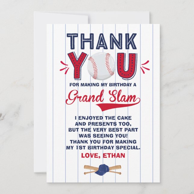 Anniversaire de base-ball de carte de (Devant)