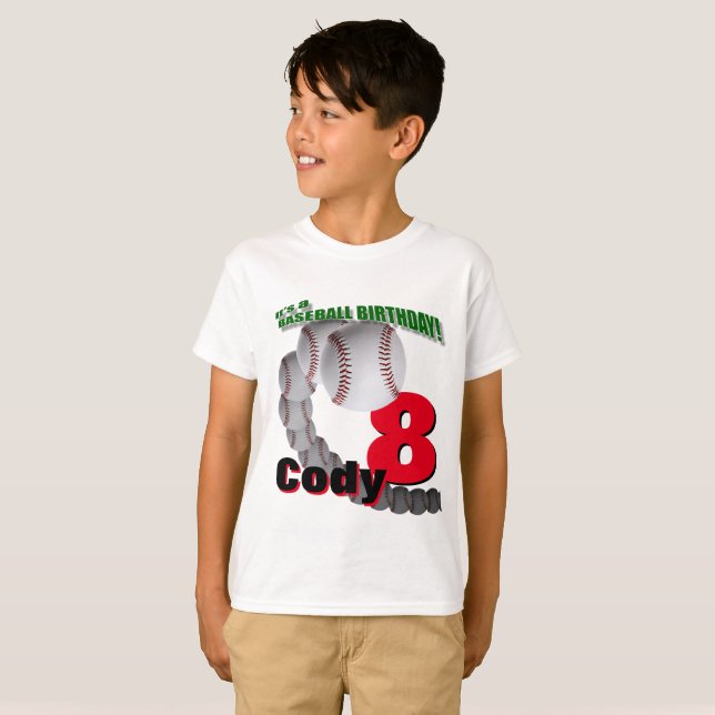 Anniversaire de base-ball - T-SHIRT fait sur (Devant entier)