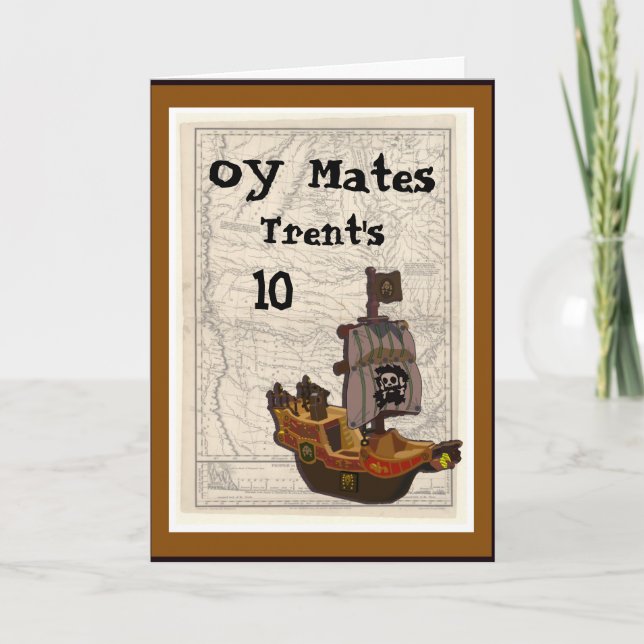 Anniversaire de bateau et de carte de pirate (Devant)