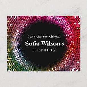 anniversaire de boule disco invitation par carte p
