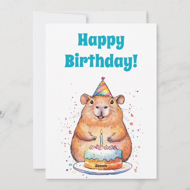 Anniversaire de Capybara, Bonne carte de vacances  (Dos)