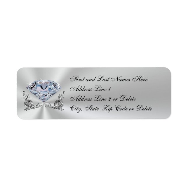 Anniversaire de diamant personnalisé Étiquettes d' (Devant)