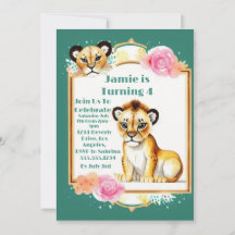 Anniversaire de enfant avec invitation d'un Lion C
