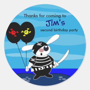Anniversaire de enfant merci Sticker : Rabbit le p