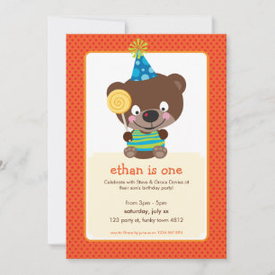 ANNIVERSAIRE DE ENFANT PARTY nounours INVITATION l