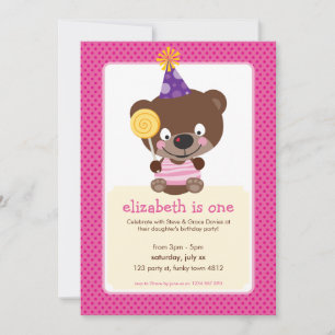 ANNIVERSAIRE DE ENFANT PARTY nounours INVITATION l