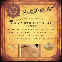 Anniversaire de enfant Party Pirates Invitation