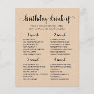 Anniversaire de fête Boire Si Jeu éditable carte
