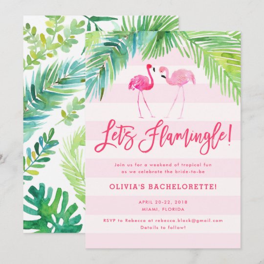 Anniversaire De Flamant Rose Ou Invitation Zazzle Ca