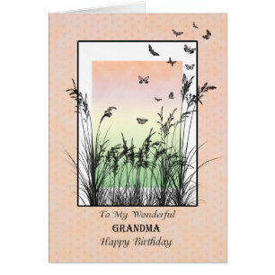 Anniversaire de grand-mère, avec des papillons