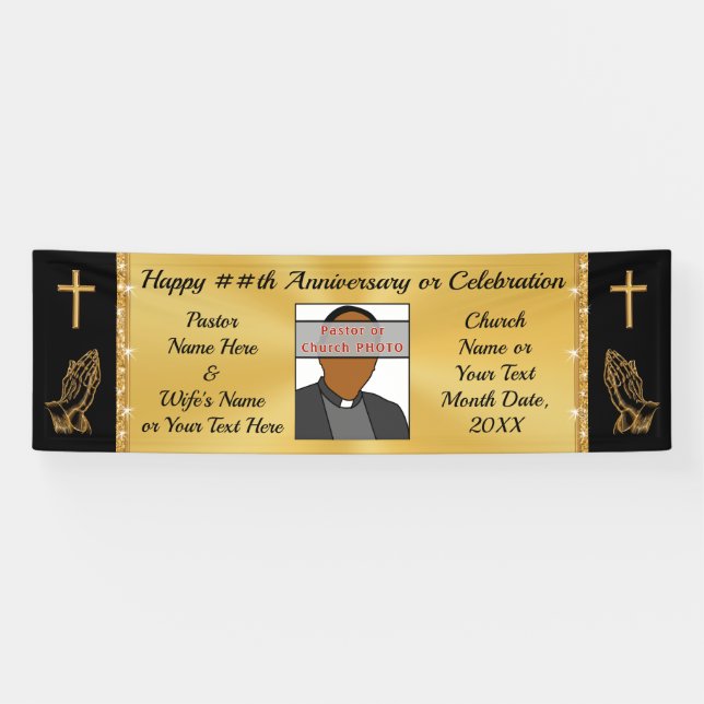 Anniversaire de la bannière de l'église Pasteur de (Horizontal)