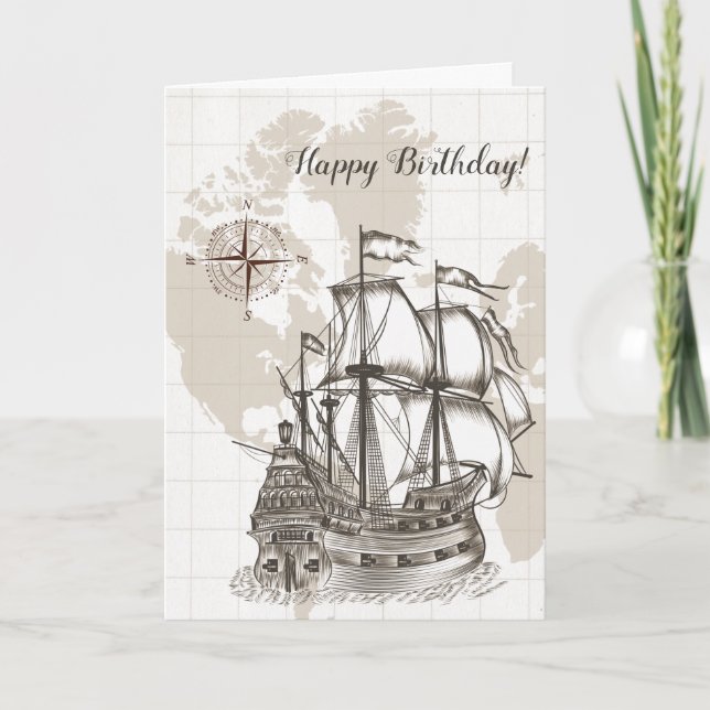 Anniversaire de la carte et du voilier (Devant)