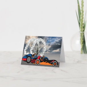 Anniversaire de la fête Invitation course de voitu