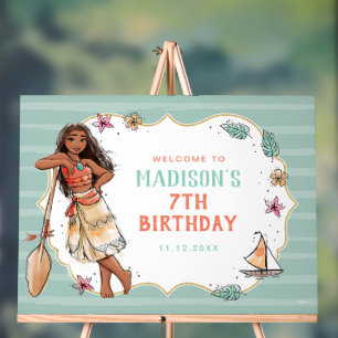 Anniversaire de la fille Moana Watercolor