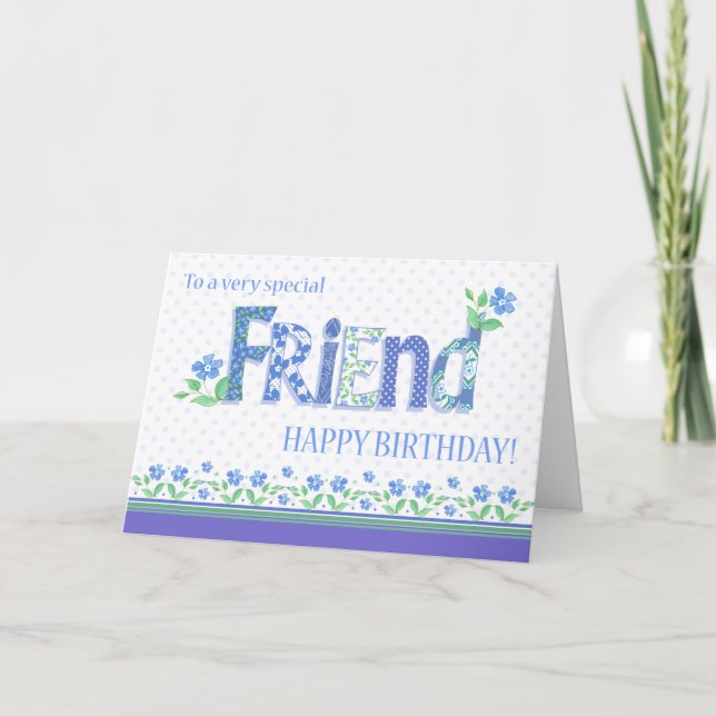Anniversaire de l'ami avec la carte des fleurs de  (Devant)
