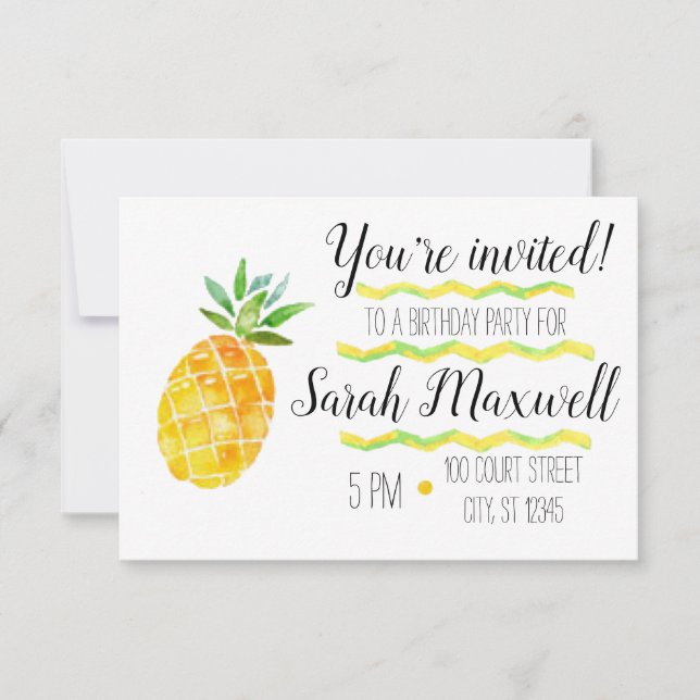 Anniversaire de l'ananas Invitation (Devant)
