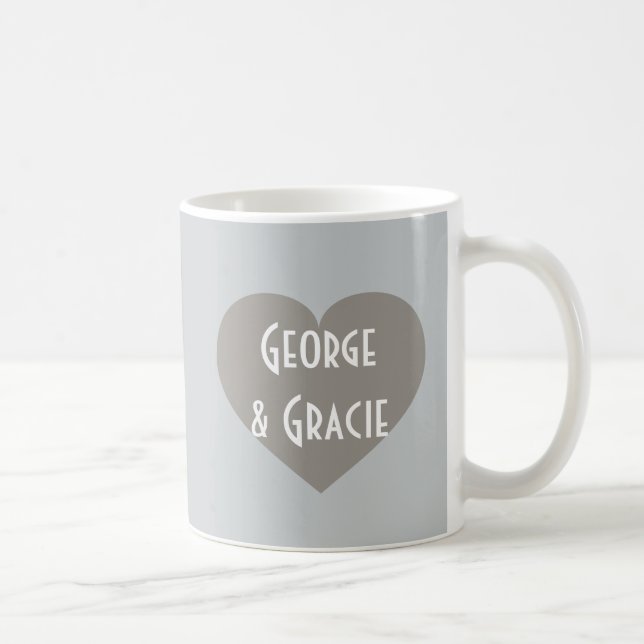 Anniversaire de l'argent Coeurs d'argent Café Mug (Droite)