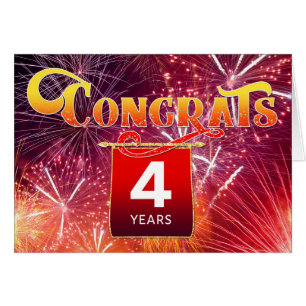Anniversaire de l'employé 4 ans Fête Feu d'artific