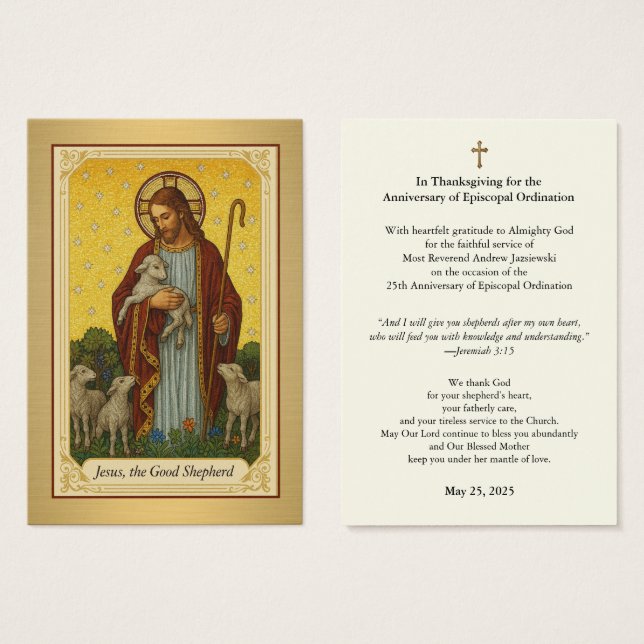 Anniversaire de l'évêque catholique Jésus (Devant & derrière)
