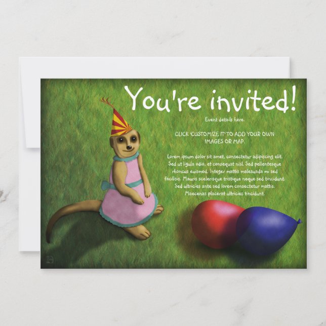 Anniversaire de Meerkat, invitation (Devant)