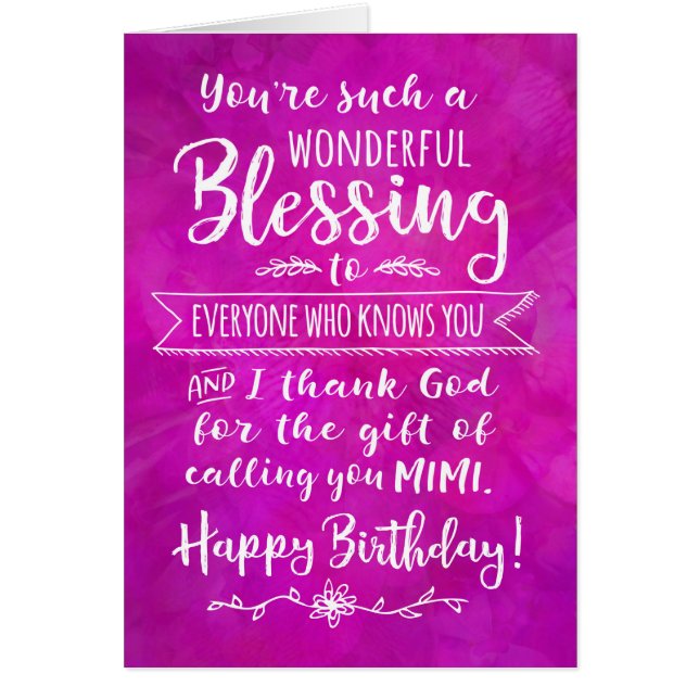 Anniversaire de Mimi, Tu es une Bénédiction (Devant)