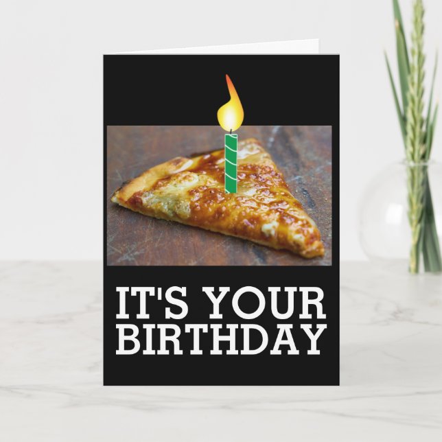 ANNIVERSAIRE DE PIZZA AVEC CARTE À BOUGIE (Devant)