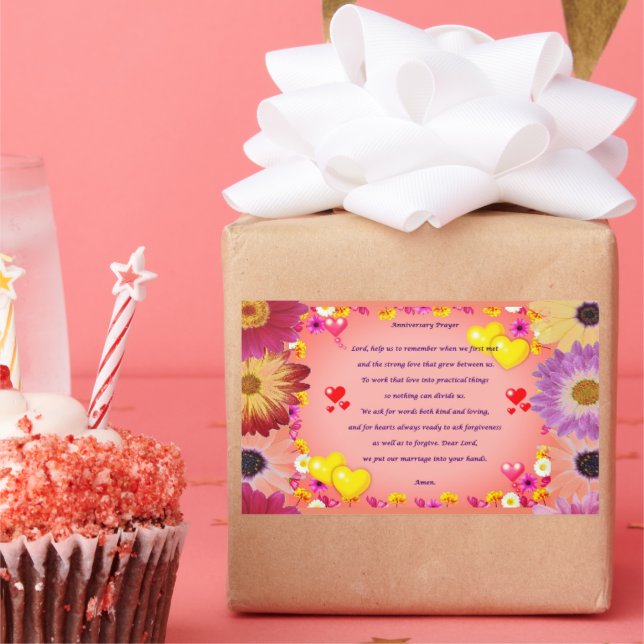 Anniversaire de prière rectangulaire autocollant (Fête)