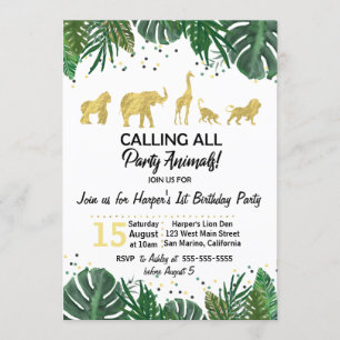 Anniversaire de safari de fêtards ou invitation de