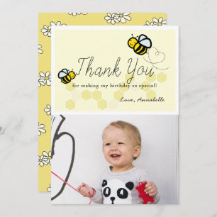 Anniversaire des abeilles de miel Carte de remerci