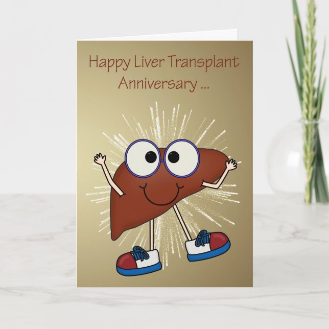 Anniversaire des cartes de voeux de greffe de foie (Devant)