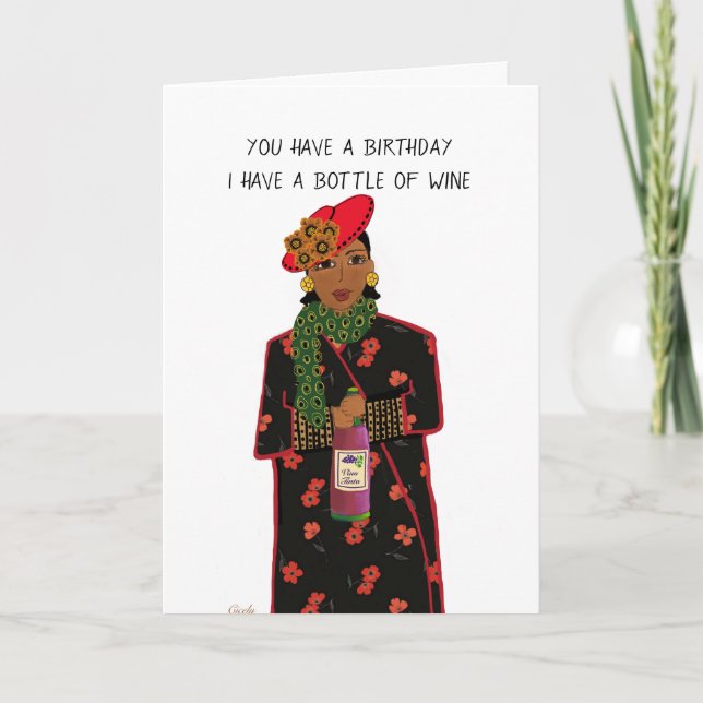 Anniversaire drôle Haikus Carte femme noire et Bro (Devant)