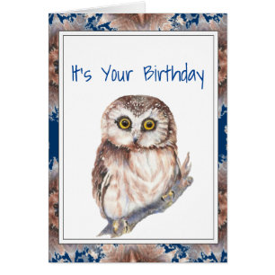 Anniversaire drôle mignon Petite Chouette Oiseau