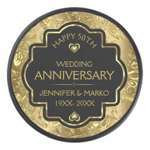 Anniversaire du 50e Mariage Gold & Black personnal