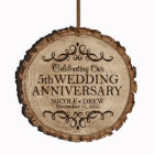 Anniversaire du 5e Mariage Ornament d'écorce