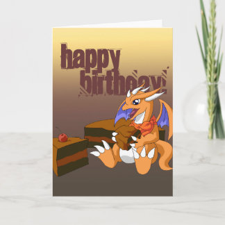 Anniversaire du dragon avec carte de voeux au gâte