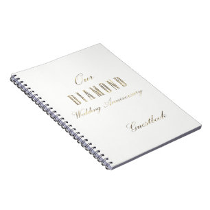 Anniversaire du Mariage diamant Livre d'or blanc
